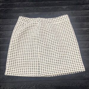 Banana Republic Black and White Patterned Mini Skirt